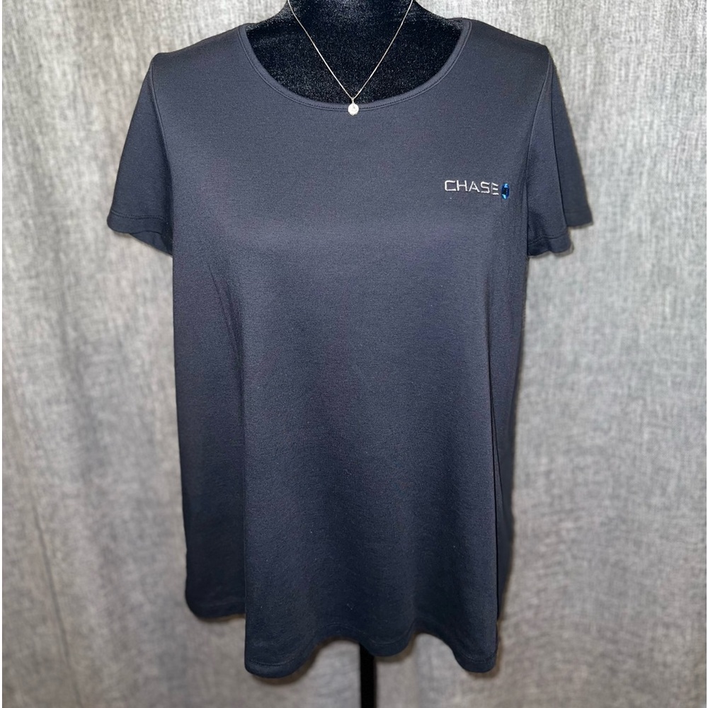 Chase Bank Black Uniform Short Sleeve Maternity  Shirt